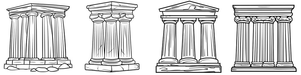 Obraz premium Isolated white background with landmark line icon