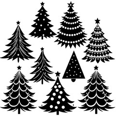 10 Silhouette Christmas Tree Vector, Silhouette Christmas Tree Vector,  Christmas Tree Silhouette Vector