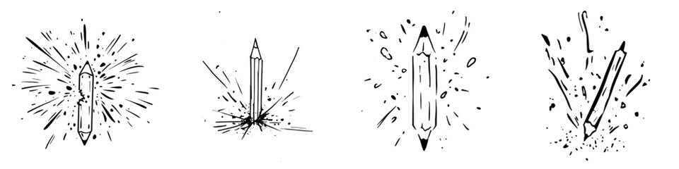 Obraz premium Hand drawn outlines with broken pencils