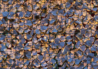 Sunlit Fence: Abstract Architectural Wallpaper at Sunset