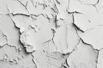Fototapeta premium Rough peeled white plaster wall. Detailed photo textured background