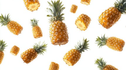 Pineapples falling from the sky, a refreshing tropical pattern for your summer designs!