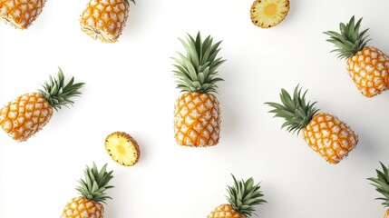 Pineapple pattern on white background
