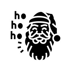 santa claus laughing ho glyph icon vector. santa claus laughing ho sign. isolated symbol illustration