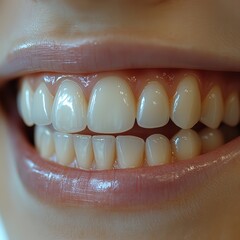 Obraz premium Bright and Healthy Smiling Teeth in Close-Up