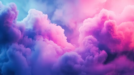 A vibrant cloudscape swirling hues of pink, purple, and blue, creating an ethereal, dreamy atmosphere.