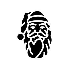santa claus eating cookies glyph icon vector. santa claus eating cookies sign. isolated symbol illustration