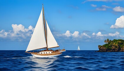 Fototapeta premium sailing boat on the sea