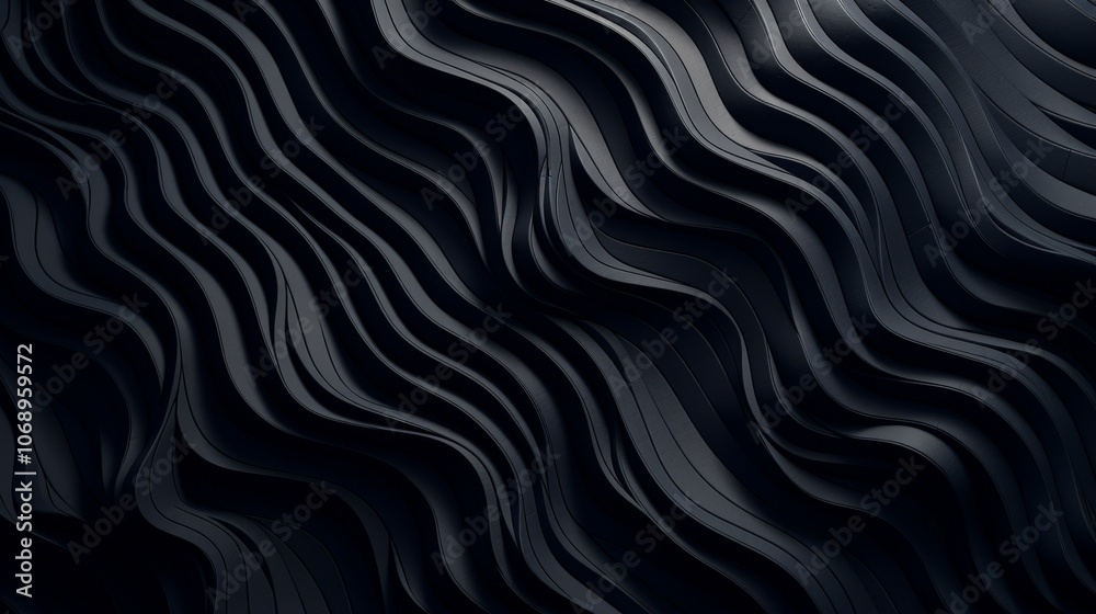 Poster abstract dark wavy pattern, perfect for minimalist background