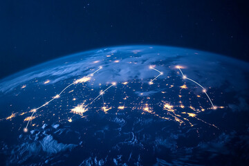 Obraz premium A control room filled with engineers monitoring the smooth flow of data, internet infrastructure.