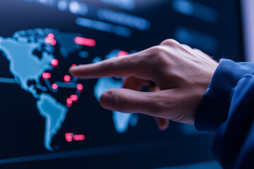 A control room filled with engineers monitoring the smooth flow of data, internet infrastructure.