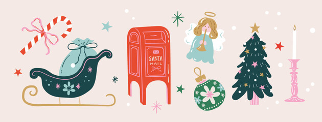 Cute Flat Handdrawn Christmas Element