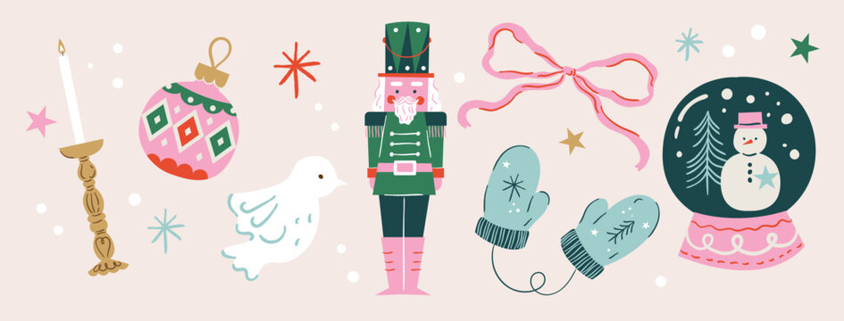 Cute Flat Handdrawn Christmas Element
