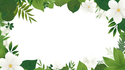 Fototapeta premium Elegant White Floral Invitation Frame Design