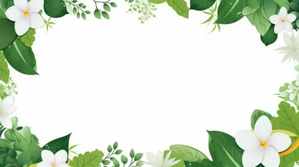 Fototapeta premium Tropical Floral Frame for Invitations and Greetings