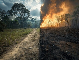 Powerful visual representation of climate change, AI generated