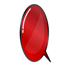 shiny red speech bubble or metallic red promotional banner