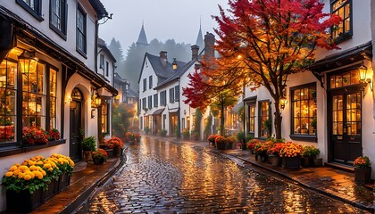 Naklejka premium old street in the town
