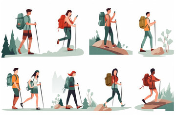 Outdoor Hiking Adventure Featuring Cartoon Characters