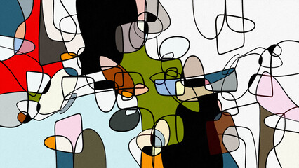 Bold and expressive oil painting with colorful brush strokes on canvas. Contemporary art style with a hand-painted, textured finish. This unique artwork offers a perfect blend of movement and vibrant