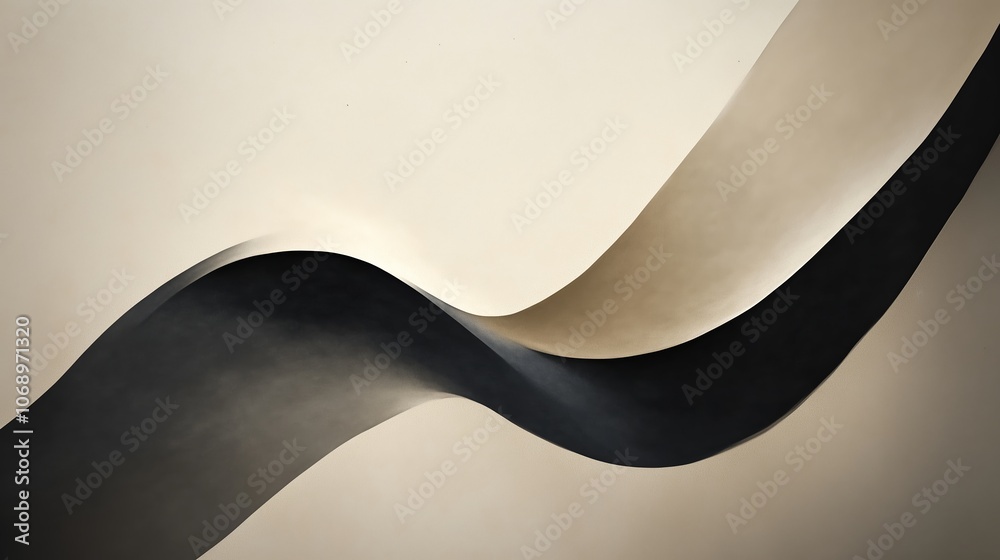 Poster intricate curving lines create a blend of shadows and light in an artistic display of abstract shape