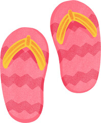 Hand-painted digital illustration of flip-flops.