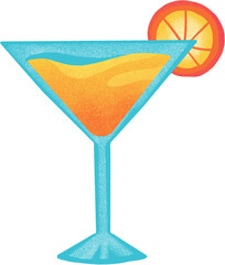Hand-painted digital illustration of a cocktail.