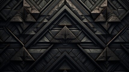 Abstract geometric pattern of interlocking triangles, forming a dark and textured background.