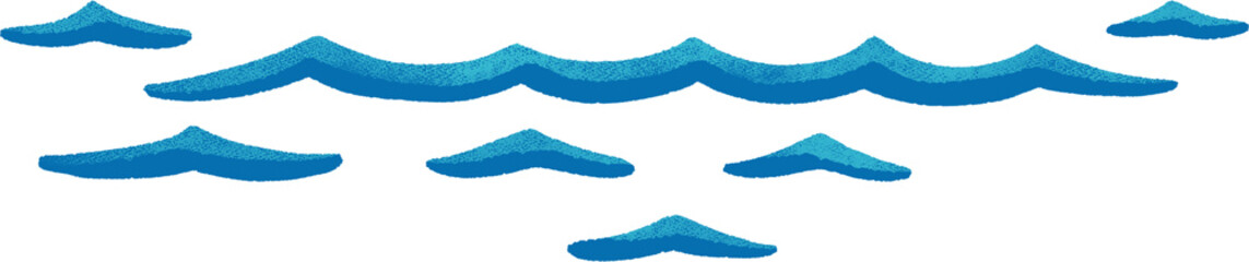 Obraz premium Hand-painted digital illustration of ocean waves.