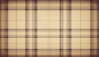 Vintage plaid texture in muted brown and beige tones with faded lines for a nostalgic design