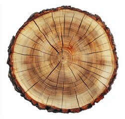 Wooden stump isolated on the white background