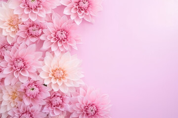 Elegant Pink Dahlias on a Pastel Background