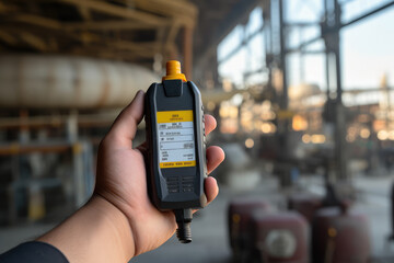 Industrial Worker Monitoring Operations with Handheld Device