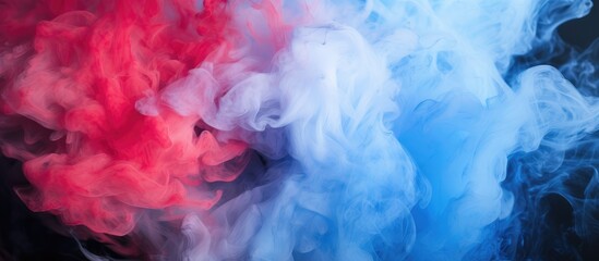 Fototapeta premium Abstract Red and Blue Smoke Collision