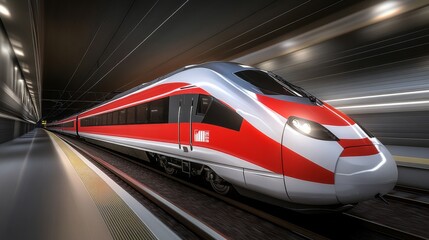 Fototapeta premium Modern High-Speed Train in Action