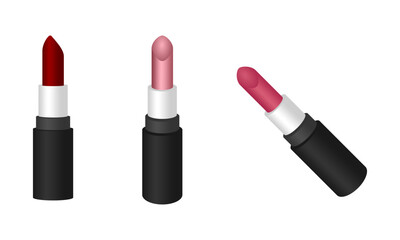 lipstick set vector illustration isolated on white background.