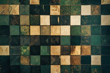 Vue a&eacute;rienne d'un paysage agricole avec des champs g&eacute;om&eacute;triques..