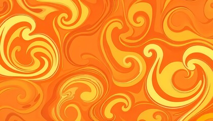 Colorful abstract pattern with swirling shapes and organic forms in shades of orange, brown, and yellow.Ideal backgound wallpaper
