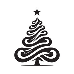 Christmas tree vector silhouette art illustration design