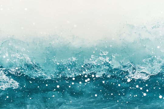 D&eacute;grad&eacute; bleu sarcelle glac&eacute; avec des particules de neige flottantes pour une ambiance hivernale sereine..