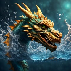 Fototapeta premium dragon de agua