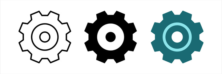 Gear icon set. Settings sign. for mobile concept and web design. vector illustration on white background