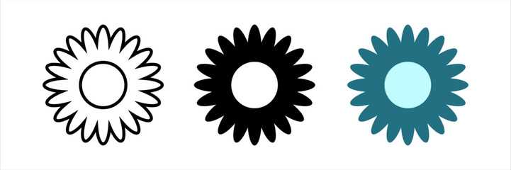 Flower icon set. Flowers sign. for mobile concept and web design. vector illustration on white background