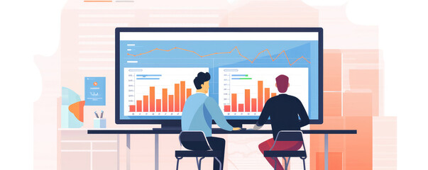 Business Analysts Collaborating on Financial Data