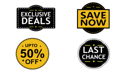 Naklejka premium a-vector-illustration-of-four-black-friday-sale