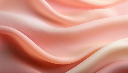 Fototapeta premium Luxurious Soft Gradient Fabric Texture in Peach and Blush Tones. Abstract Flowing Background Ideal for Skincare, Spa, and Wellness Branding, Minimalist Design for Modern Advertising Use