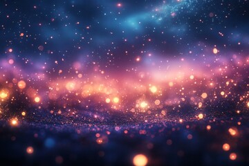 Fototapeta premium Abstract Night Sky with Glittering Stars and Bokeh Lights