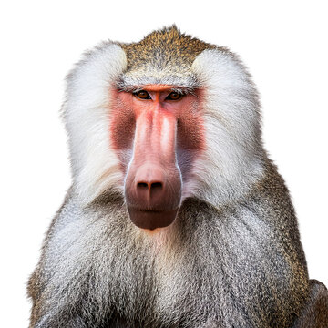 baboon white png image isolated white background use