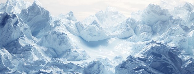 Obraz premium Serene Panoramic View of Winter Mountainscape