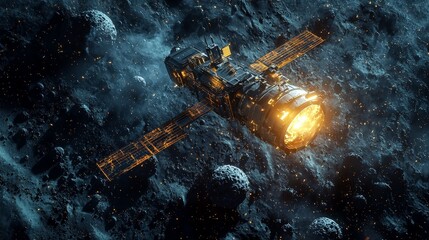 Explore the wonders of space with advanced satellite technology orbiting asteroids and planets